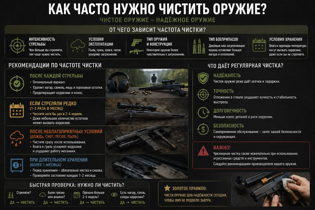 Как часто нужно чистить оружие и от чего зависит периодичность